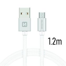 Datový kabel Swissten textilní s Micro-USB konektorem a podporou rychlonabíjení, Silver Datový kabel Swissten textilní s Micro-USB konektorem a podporou rychlonabíjení, Silver na playgosmart.cz