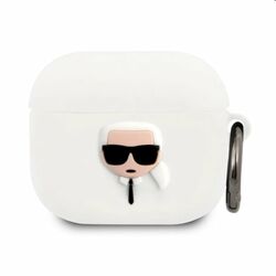 Karl Lagerfeld silikonový obal Karl Head pro Apple AirPods 3 (KLACA3SILKHWH), white na playgosmart.cz