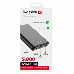 Swissten Power Line Powerbank 5 000 mAh 10W, černá na playgosmart.cz