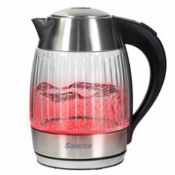 Salente StripeGlass, rychlovarná konvice 1,8 l, nerez/skleněná, červené podsvícení Salente StripeGlass, rychlovarná konvice 1,8 l, nerez/skleněná, červené podsvícení na playgosmart.cz
