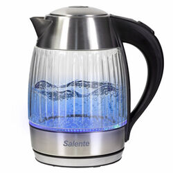 Salente StripeGlass, rychlovarná konvice 1,8 l, nerez/skleněná, modré podsvícení Salente StripeGlass, rychlovarná konvice 1,8 l, nerez/skleněná, modré podsvícení na playgosmart.cz