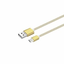 Datový a nabíjecí kabel s Micro USB konektorem, délka 1 metr, Gold na playgosmart.cz