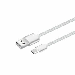 Datový a nabíjecí kabel s Micro USB konektorem, délka 1 metr, Silver na playgosmart.cz
