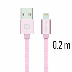 Datový kabel Swissten textilní s Lightning konektorem a podporou rychlonabíjení, Rose Gold Datový kabel Swissten textilní s Lightning konektorem a podporou rychlonabíjení, Rose Gold na playgosmart.cz