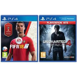 FIFA 18 CZ[PS4] + Uncharted 4: A Thief’s End CZ[PS4]-BAZAR (použité zboží) smluvní záruka 12 měsíců na playgosmart.cz