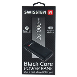 Swissten Black Core Slim Powerbank 20.000 mAh na playgosmart.cz
