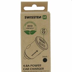 CL adapter Swissten 2x USB 4,8A, černý