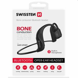 Swissten Bluetooth Earbuds bone conduction, černá