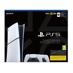 PlayStation 5 Digital (Model Slim) + bezdrôtový ovládač PlayStation 5 DualSense, biely na playgosmart.cz