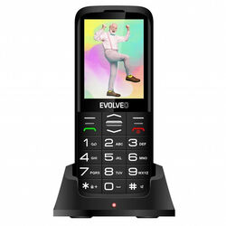 Evolveo EasyPhone XO, mobilný telefón pre seniorov s nabíjacím stojanom, čierny