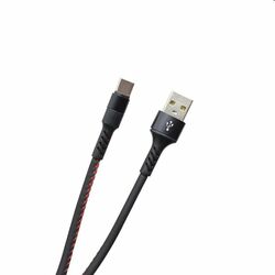 MobilNET Datový a nabíjecí kabel TPU USB/USB-C, 2A, 1m, černý