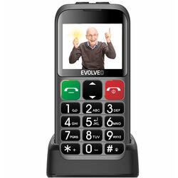 Evolveo EasyPhone ET, mobilní telefon pro seniory s nabíjecím stojánkem, stříbrný
