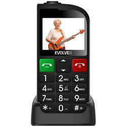 Evolveo EasyPhone FL, mobilní telefon pro seniory s nabíjecím stojánkem, černý