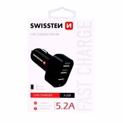 Autonabíječka Swissten 5.2A s 3 USB vstupy